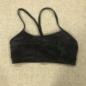 lululemon flow y bra nulu in camo multi grey